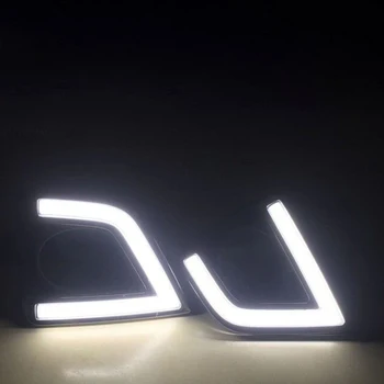 1 Iestatiet dienas gaitas lukturi Toyota Corolla 2016 LED dienas gaitas lukturi Dienas Gaitas Lukturi ar dzelteno pagriezienu signālu nakts zila