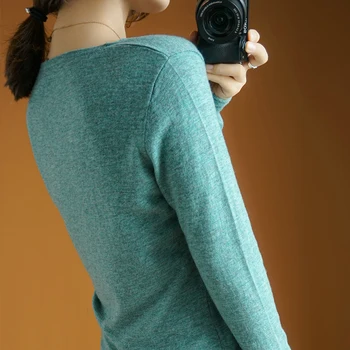 2020. gada Rudens Modes Sieviešu Sexy V-veida kakla konfektes krāsu Ultrathin Džemperi, Jakas Džemperi Adīt Kašmira Džemperis Sieviešu Drēbes