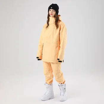 2022 Jaunākās Modes Vilnas Slēpošanas Uzvalks Sieviešu Ziemas Āra Drēbēm Sniega Jaka Bikses Vīriešu Ūdensnecaurlaidīgs Snowsuit Slēpošanas Apģērbs