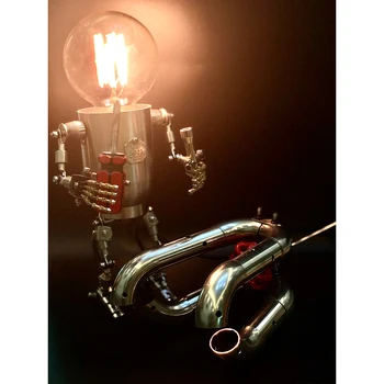 250+Gab. DIY 3D Steampunk Metāla Robots Kungs Gort Hobijs Modelis Komplekti Veidot Jaunava Metāla Modeli Ar LED String Gaismas Rotaļlietas Bērniem