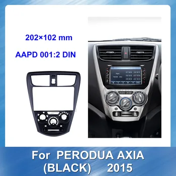2din auto radio Fascijas Panelis Melns Rāmis Uzstādīšanas Komplekts PERODUA AXIA. gadam Melns Auto pielāgošanas DVD rāmis Multivides josla