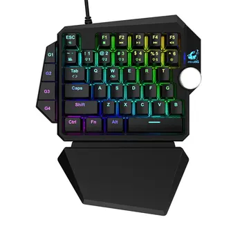 39 Atslēgas, ar Vienu Roku Mechanical Gaming Keyboard RGB Backlit Mini Portatīvo Rokas Balsts Sadzīves Datoru Piederumi