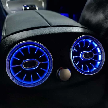 64 Krāsu Automašīnas Aizmugures roku Balsts, LED Turbīnas Gaisa Ventilācijas Apkārtējā Apgaismojuma Komplektu Mercedes-Benz C GLC-Klases W205 X253 2019-2021