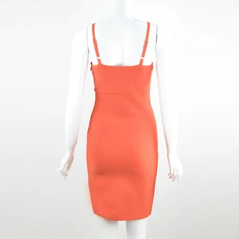 Ailigou Dāmas Vasaras Sexy Dobi Oranžs Mini Piedurknēm Saspringts Pārsējs Kleita Ir 2021. Dizaineru Eleganto Slavenību Puse Kleita Vestido
