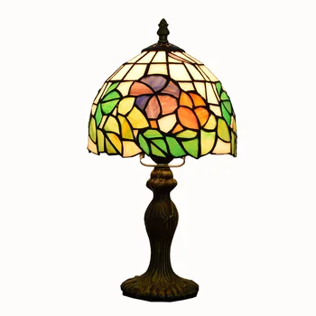 Amerikāņu Radošo Pastorālo Tiffany Krāsots Stikls, viesistaba, Ēdamistaba, Guļamistaba Gultas Maza Galda Lampa 20cm8 Collas