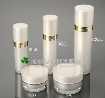 Augstas kvalitātes FC 50ML bumbieru balta akrila konusa formas sūknis losjons pudeli,nospiediet sūkni pudeli ,Cosmetici pudeles, plastmasas Iepakojums