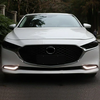 Auto LED Dienas Gaismas lukturi, Miglas Lukturi ar Pagrieziena Signāla Auto Eksterjera Modifikāciju attiecībā uz Mazda 3 2019 2020 2021