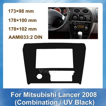 Automašīnas Radio Fascijas par Mitsubishi Lancer 2008 Kombinācija UV Melns Auto Stereo Panelis Dash Mount Apdares Montāža slīpā mala ir MELNI PELĒKA