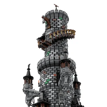 Buildmoc Idejas Ekspertu Wizard ' s Tower Viduslaiku Pils Retro Tumšās Dvēseles Pilsētas Māja, Arhitektūra, Celtniecības Bloki, Rotaļlietas Bērniem