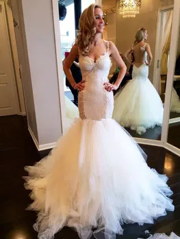 De Trajes novia mīļotā seksīga kāzu kleita sirēna spageti siksnas tiesa vilcienu fāzēm backless Kāzu kleitas līgavas 2021