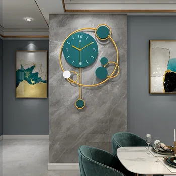 Dekoratīvs pulkstenis sienas pulkstenis dzīvojamā istabā Ziemeļvalstu luksusa mūsdienu minimālisma personības radošās mākslas modes sākuma pulkstenis sienas pulkstenis