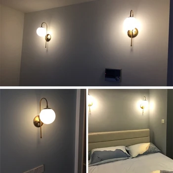 E27 Eiropas stila iekštelpu LED stikla sienas lampas dekoratīvās sienas lampas mājsaimniecības lampas dzīvojamā istabā, guļamistabā lampas / AC220V siltu gaismu