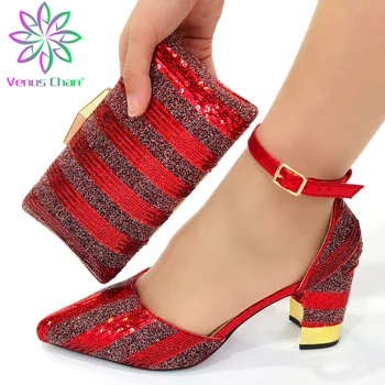 Elegants ir 2021. Brīvā Stila Nigērijas Sieviešu Kurpes Matching Maisa Komplekts Sudraba Krāsā Augstas Kvalitātes sandales Sandales ar siksniņām, lai Puse