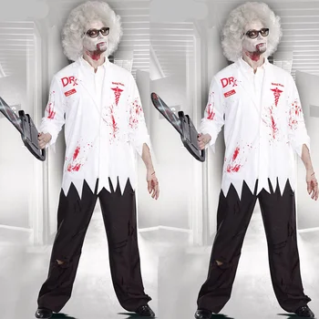 Halloween cosplay asiņaina šausmu motorzāģi traks velns vīriešu puses kostīmu vampīru, zombiju dēmons kostīms, kas piemērots jebkuru skaitli