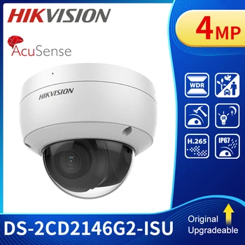 Hikvision IP Kameras AcuSense 4MP IS PoE Tornītis DS-2CD2146G2-ISU Iebūvēts MIKROFONS un SD Kartes Slots, Video Novērošanas CCTV Drošības IP67
