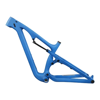 Icanbikes 26ER pilnīgu apturēšanu oglekļa tauku velosipēdu rāmi 200x51 aizmugures triecienu 120mm ceļojumu SN04 ar zilo krāsu