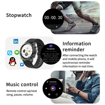 Ir 2021. Biznesa Smartwatch Bluetooth Zvanu Sportā Vīriešu Skatīties Pasūtījuma Sejas Sirdsdarbības Monitoringa Mūzikas Vadības Luxury Smart Watch Vīrietis