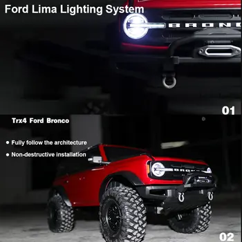 Ir 2021. jaunas LED Gaismas Sistēma, Priekšējais un Aizmugurējais Lukturis Grupa par 1/10 RC Kāpurķēžu Auto Traxxas JAUNU Ford Bronco TRX-4 DIY