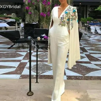 Jaunas Ielidošanas Spandex Ilgi Elsas jumpsuit Sexy vakara kleitas 2022 Izšuvumi Krāsains Mežģīņu vakara tērpi Dubaija kleita