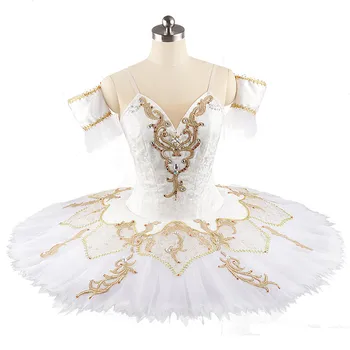 Jauns Dizains, 12 Slāņi Elegantu V-formas Atpakaļ Baleta Sniegumu Valkāt Pieaugušo Balts Profesionālās Tutu