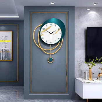 Jaunu, modernu vienkāršs pulkstenis sienas pulkstenis dzīvojamā istabā modes mājas apdare pulkstenis Eiropas gaismas luksusa radošo sienas pulkstenis