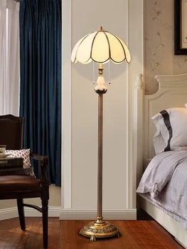 Luksusa Grīdas Lampa Mājīga Guļamistaba Gultas Lampa, Gaismas Luksusa Eiropas Amerikāņu Retro Elegants
