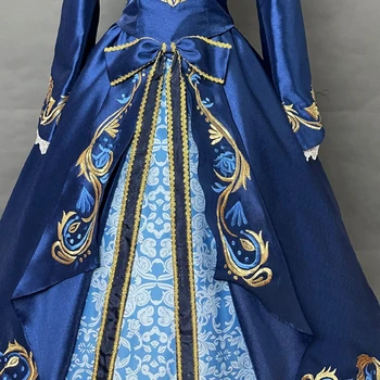 Mazā Princese Cosplay Apģērbs Augstas Kvalitātes Bumbu Kleita Zilā Kleita ar Galvassega Custom Size Vakara Puse Mērci