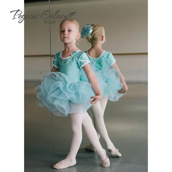 Meitenes Balets Baleta Tutu Uzvalks Bērnu Baleta Deju Kleita ar Īsām Piedurknēm Dejas Notikumu Mūsdienu Etiķete Posmā Kleita B-6298