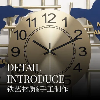 Metāla sienas kartes ciparu pulkstenis Gaismas luksusa Sienas pulkstenis mūsdienu dizaina Dzīves telpu dekorēšana Radošo 3D sienas pulksteņi mājas decore