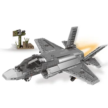 Militārās Sērija KM Ķieģeļi Rotaļlietas Ieroču WW2 Tips F-35 Lightning II Amerikāņu Cīnītājs Modelis Celtniecības Blokus Ar Skaitļiem, Bērniem, Dāvanu
