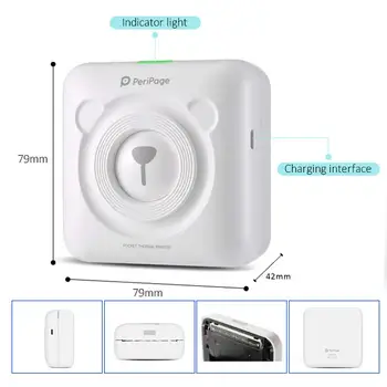 Mini Portatīvo termoprinteri Foto Kabatas Foto Printeri 58 mm, Drukāšanas Bezvadu Bluetooth Android, IOS Printeriem