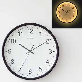 Modernās Skaņas-kontrolē Sienas Pulkstenis LED Gaismas, Metāla Mēbeles, Mākslas Priekšmetus Dobi Mājas Dekoru 12 Collu Dāvanu Apdare