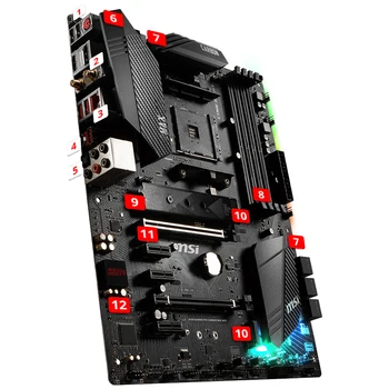 MSI B450 SPĒĻU PRO OGLEKĻA MAX WIFI Spēļu Pamatplatē ar AMD B450 Chipset AM4 Socket Atbalsts RYZEN 1st, 2nd un 3rd Gen CPU