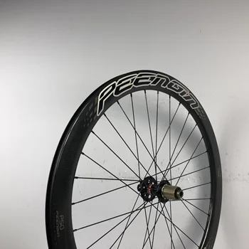 PEENGIN P50 logo oglekļa cauruļveida/clincher velosipēdu riteņpāru 50mm disku bremzes cyclocross riteņiem 23/25mm platums quick release/thru ass