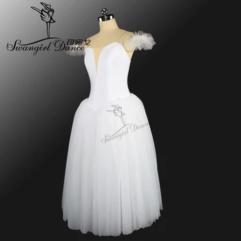 Pieaugušajiem balto pasaku baleta tutu kleita meitenēm profesionālās romantiskā baleta tutu kleita sniegumu baleta costumesBT9028