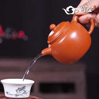 Pot ieteicams autentisks yixing tējkanna pilnu pamācību, tīra rūdas dubļu 28-apjoms, bronzas pot zhu xi shi kung fu tējas komplekts 320cc