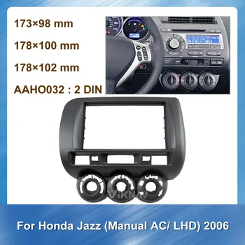 Radio Fascijas Honda Jazz 2006 LHD Rokasgrāmata AC Stereo Audio Panel Mount Uzstādīšana Dash Komplekts Rāmis Adapteri, Radio, Stereo, DVD