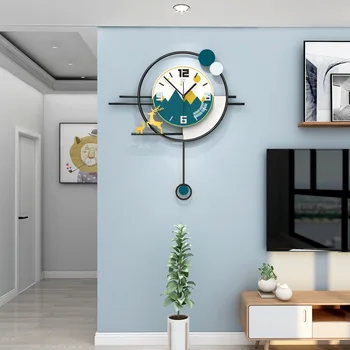 Radošā pulksteņi Ziemeļvalstu luksusa dekoratīvās sienas pulkstenis mājas dzīvojamā istaba mūsdienu minimālisma sienas pulkstenis personība mākslas pulkstenis sienas