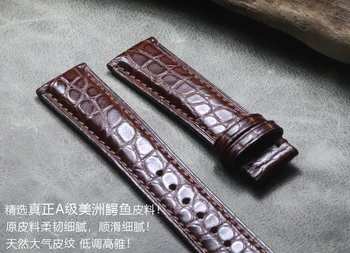 Roku darbs Krokodils Modelis Luksusa Dizaina Ādas Watchbands ar Automātisko Aizslēgu Vīriešiem Skatīties Band 18 19 20 21 22 mm Pulksteņu Siksniņas