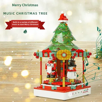 Rotaļlieta Bērniem, Modeļa Komplekts Ziemassvētku Eglīte Karuselis Music Box Celtniecības Bloki, Bērnu Rotaļu Ķieģeļus Celtniecības Komplekti Tehniskie Rādītāji