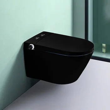 Sienas uzstādīta vannas istabā, bidē auto atvērt automātiskās skalošanas saprātīga wc pods set melns sienas karājās smart tualetes tvertne