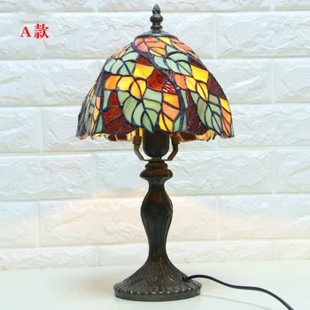 Tiffany Galda Lampa E27 Baroka Guļamistabas Gultas Lampa Radošo Modes Retro Galda Lampa
