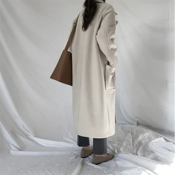 Vilnas mētelis Augstas Kvalitātes Sieviešu Apģērbu Vidēja garuma Siltu Rudens Ziemas Jakas Ir 2021. Jaunu korejiešu versija Temperaments Sieviešu A183