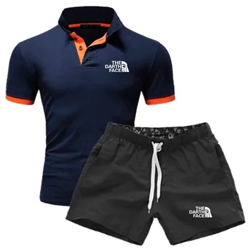 Vīriešu Polo Krekls Un Bikses, iepakojumā Divi Gabali Atpūtas Sporta Tērps T-Krekls