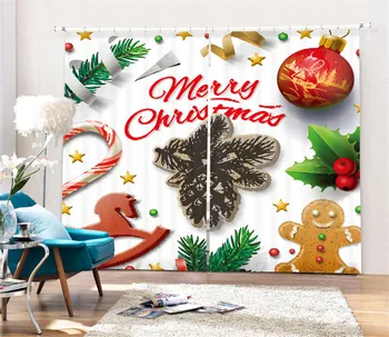 Ziemassvētku eglīte apdares 3D Logu, Tumšie Aizkari Dzīvojamā istaba Bērniem Zēni Gultas piederumi numurā Drapērijas Cotinas paras sala, dekoratīvie