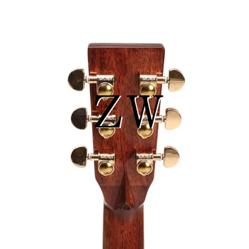 Zuwei MD45 elektriskā akustiskā ģitāra cieta egļu top kaulu nerūsējošā tērauda riekstu & Seglu pilna abalone ielikni.