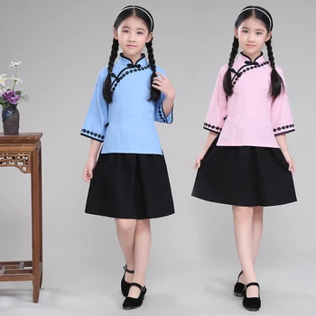 Zēns Meitene Ķīniešu Tradicionālajā Tērpā Bērniem Anicent Hanfu Apģērbs, Apģērbs Republikas, Ķīnas Tang Apģērbu Skatuves Šovs 89