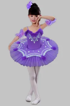 Bērniem Paillette Baleta Tutu Deju Valkāt Meitene Līmeņa Profesionālo Baleta Leotard Deju Kleitu Multicolor Gulbju Ezers Deju Svārki 89
