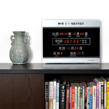Hongchuang elektronisko digitālo kalendāru laukumā sienas pulkstenis dzīvojamā istabā Ķīniešu LED pulkstenis plug dekoratīvās sienas pulkstenis