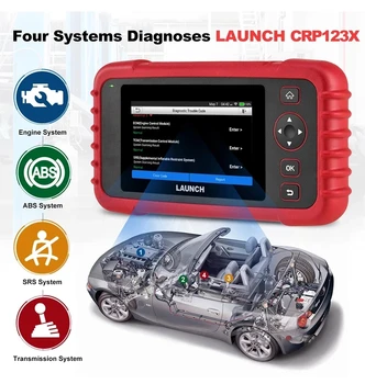 Launch X431 CRP123X OBD2 Kodu Lasītājs Creader 123X Auto Skeneris ENG ABS VID Pārvades Automašīnu Diagnostikas Rīks